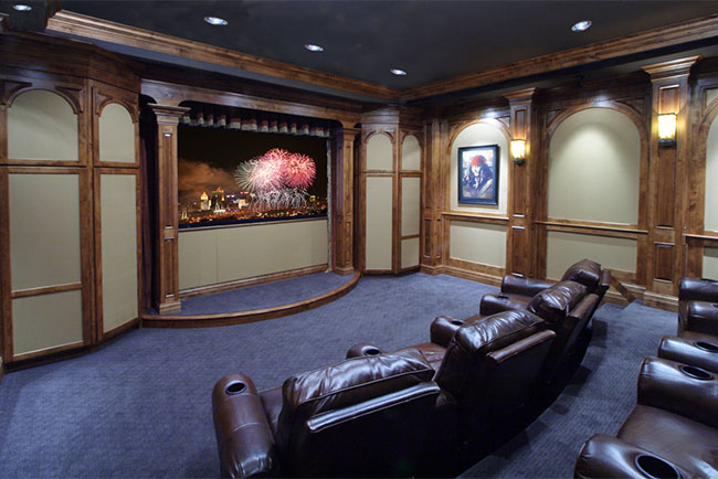 modern interesting unique personal home media theater room